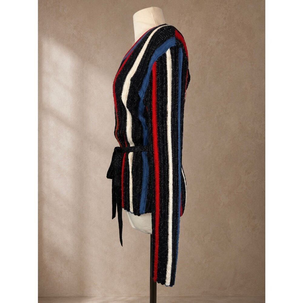 & Other Stories Sz L Belted Striped Metallic Knit Sweater Multicolor - Picture 3 of 8